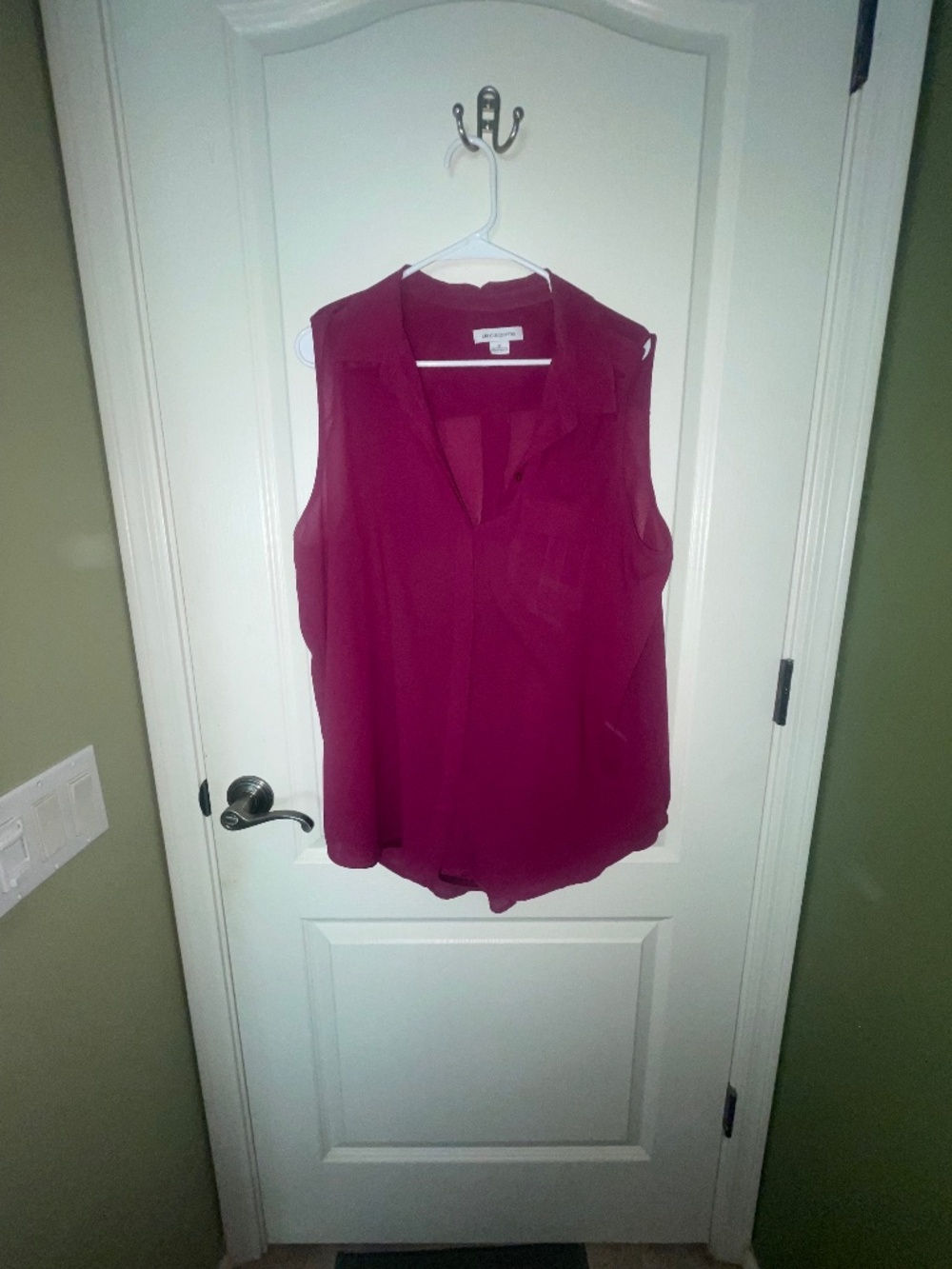 Liz Claiborne Magenta sleeveless blouse with matching Cami